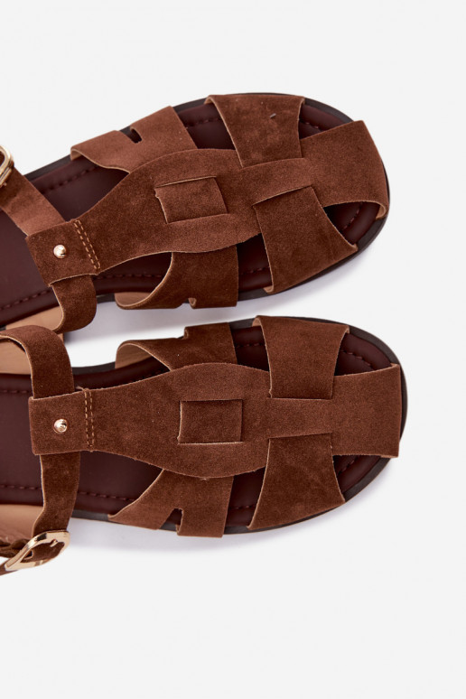 Dames sandalen Rzymianki gelijk aan bruine kleur Belanessa