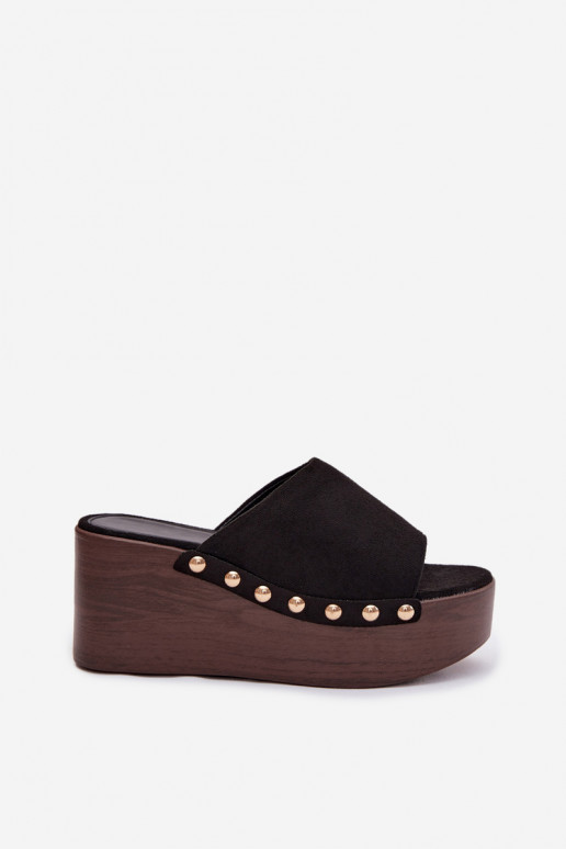 Damespantoffels Op de INig Ze gouden kleurmi Studs van eco-suèdeoIne zInart Helivina