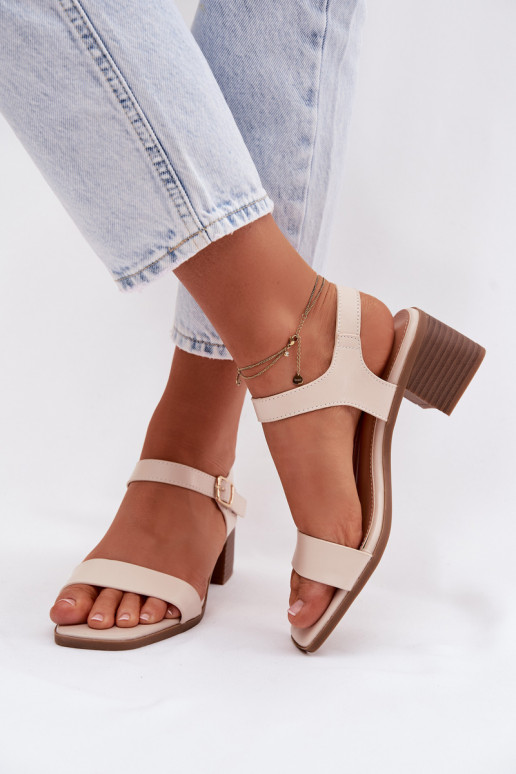 Dames sandalen Eko Leer Op Klok beige Sabela
