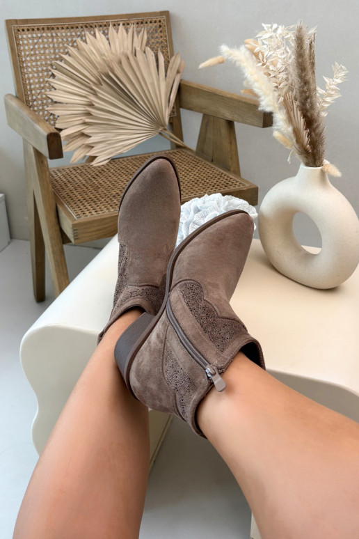 OpengeInerkte laarzen Dames met hakken S.Barski HY61-8013 bruine kleur