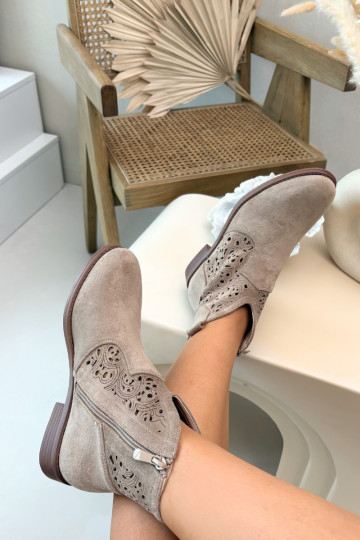 OpengeInerkte laarzen Dames met brede hakken S.Barski HY61-8026 beige 2