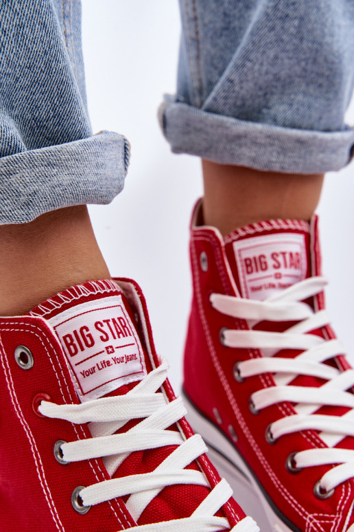 Dames Het klassieke model vrijetijdsschoenen met laarzen Big Star T274024 rood