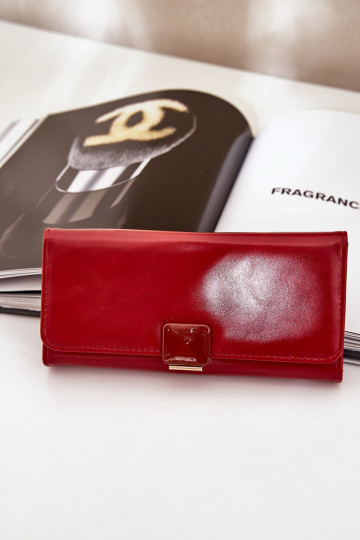 Eko Leer Gładki Dames portemonnee rood Erolia