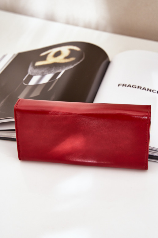 Eko Leer Gładki Dames portemonnee rood Erolia