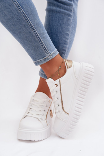 Sneakers model schoenen Dames met platform Met sierlijk Detalem Initte kleur Iselora