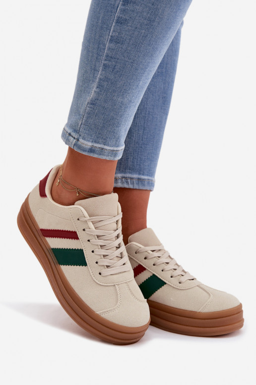 Sneakers model schoenen Dames met platform beige Janivelle