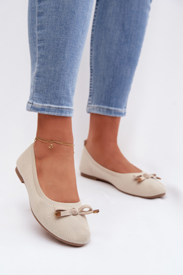 Ballerinas met linten beige Amelivra 2