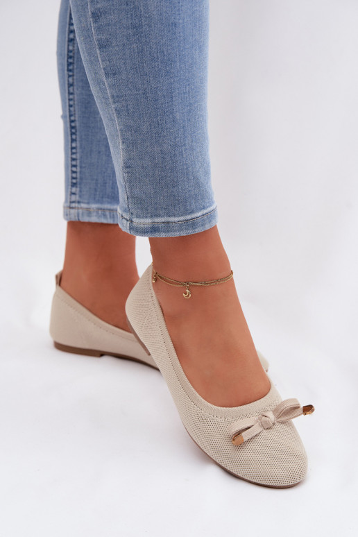 Ballerinas met linten beige Amelivra