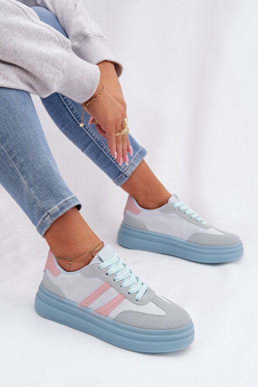 Sneakers model schoenen Dames met platform blauIn Galleria