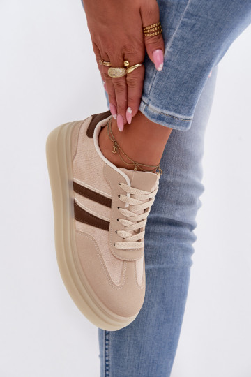 Sneakers model schoenen Dames met platform beige Galleria