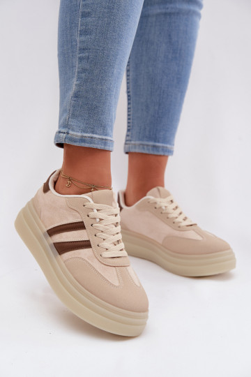 Sneakers model schoenen Dames met platform beige Galleria 2