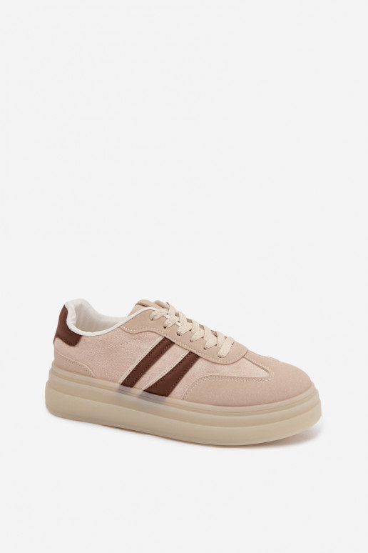 Sneakers model schoenen Dames met platform beige Galleria