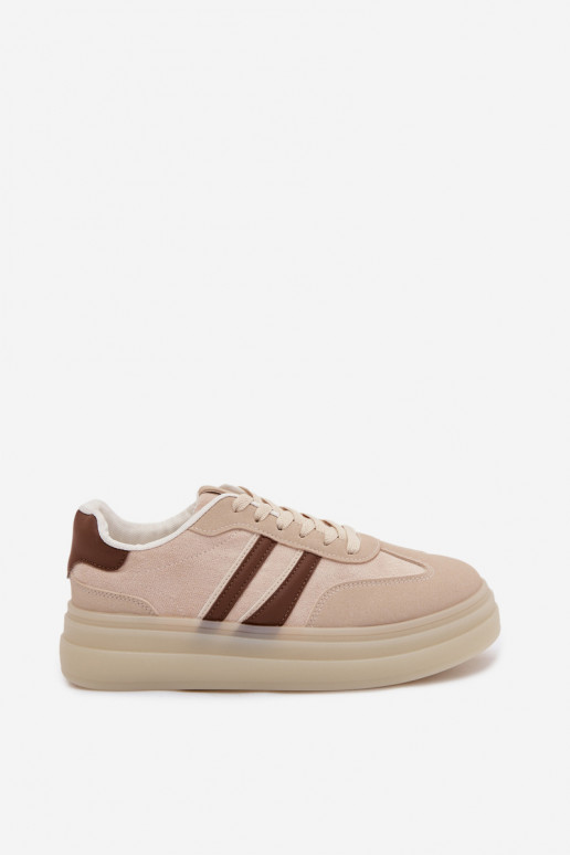 Sneakers model schoenen Dames met platform beige Galleria