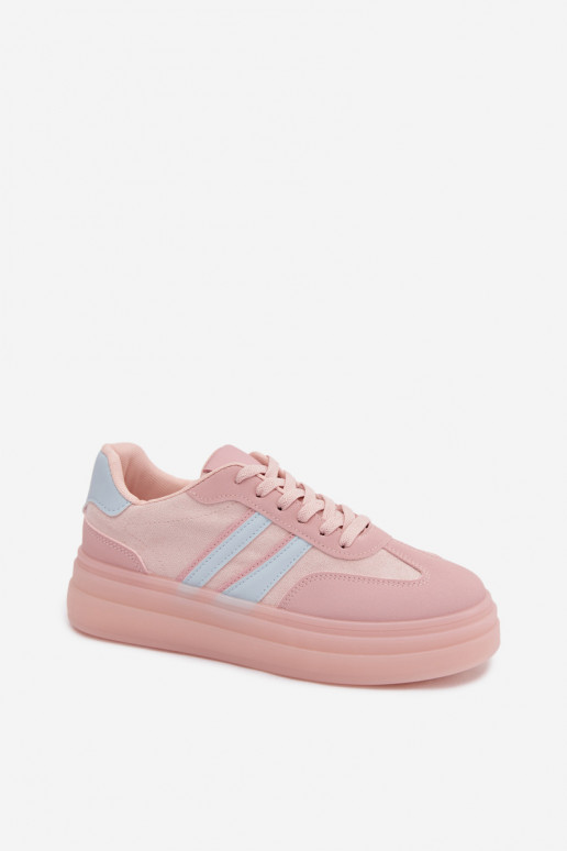 Sneakers model schoenen Dames met platform roze Galleria