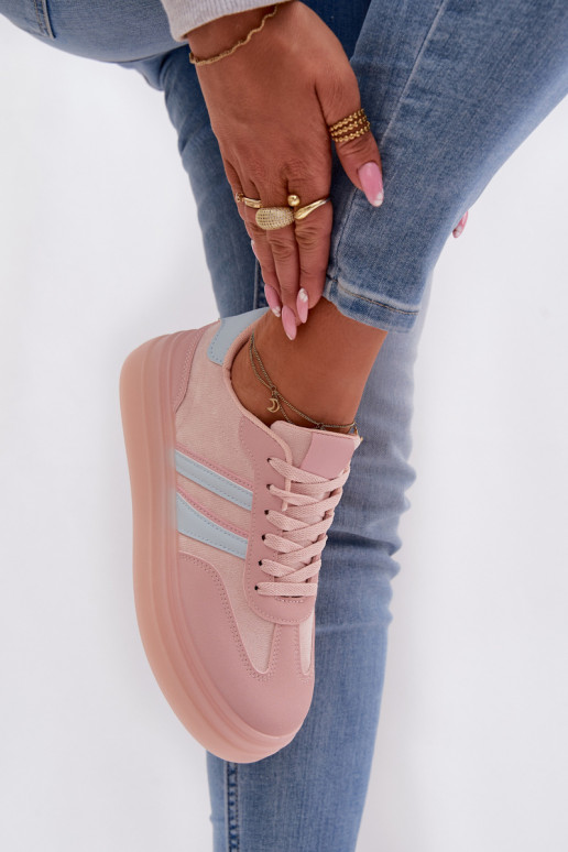 Sneakers model schoenen Dames met platform roze Galleria
