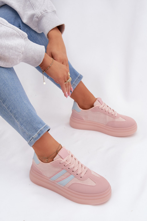 Sneakers model schoenen Dames met platform roze Galleria