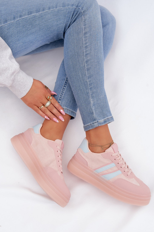 Sneakers model schoenen Dames met platform roze Galleria