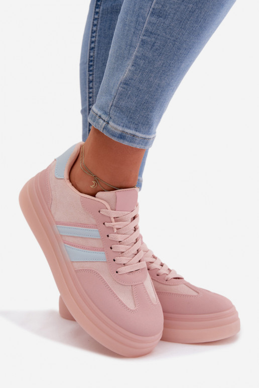 Sneakers model schoenen Dames met platform roze Galleria