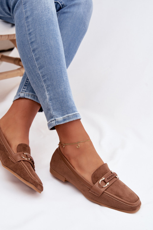 Mocassins Mocassins Dames Met sierlijk Element bruine kleur Evelora