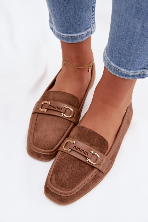 Mocassins Mocassins Dames Met sierlijk Element bruine kleur Evelora