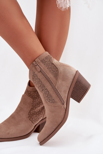 OpengeInerkte laarzen Dames met hakken S.Barski HY61-8013 beige 2