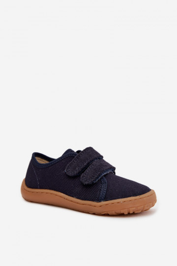 Kinder blotevoeten slippers Froddo Canvas G1700440-2 donkerblauw