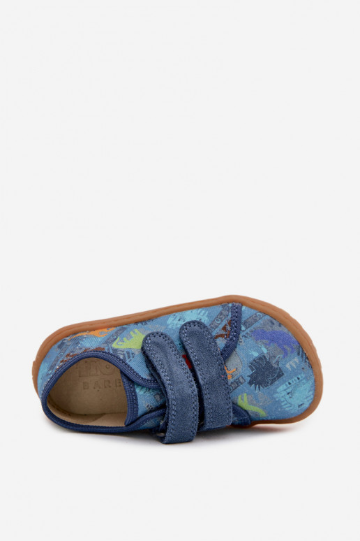 Slippers Kinderen Barefoot Dinosaurussen Froddo Canvas G1700440-15 blauIn