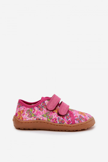Slippers Kinderen Barefoot Vlinders Froddo Canvas G1700440-11 roze