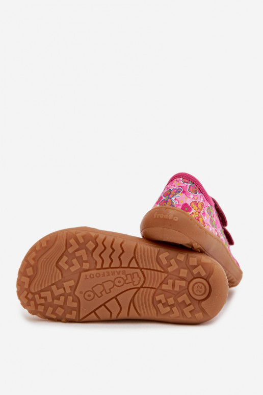 Slippers Kinderen Barefoot Vlinders Froddo Canvas G1700440-11 roze