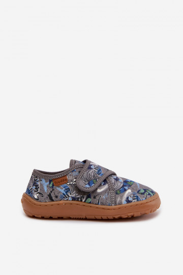 Jongenspantoffels met klittenbandsluitingen Barefoot Surfer Froddo G1700438-7 grijze kleur 2
