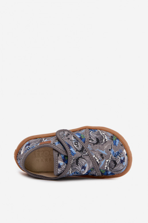 Slippers Kinderen jongens met zelfklevende bevestigingsmiddelen Barefoot Surfer Froddo G1700438-7 grijs