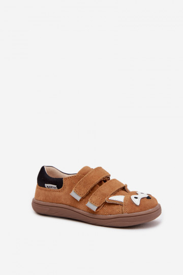 Leren barefoot kinderschoenen met Lisa-thema Bartek 8600563 in bruin