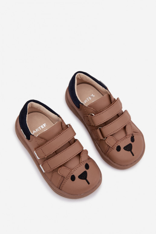 Leer schoenen Barefoot Kinderen Met Beer Bartek 8600654 beige