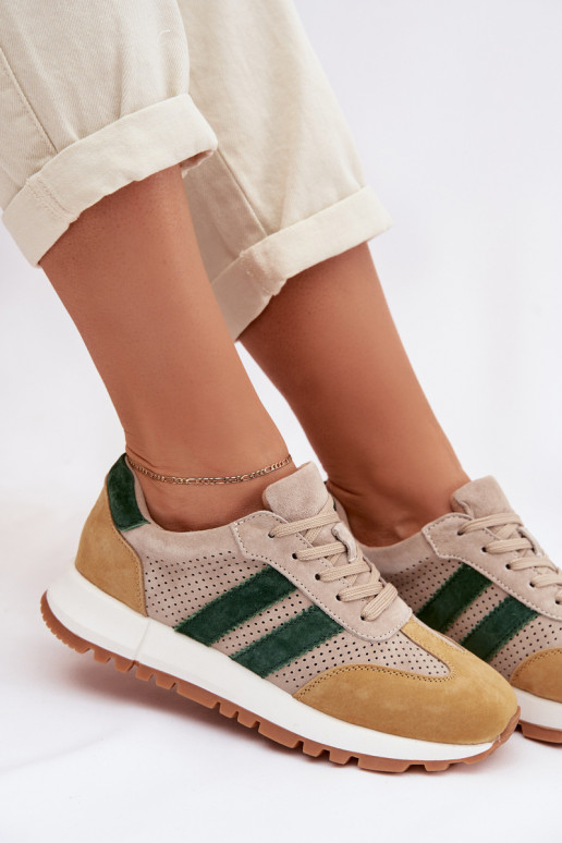 Sneakers model schoenen DamesOpturalnego van suèdeu beige-geel Het heeftrceline