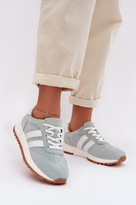 Sneakers model schoenen DamesOpturalnego van suèdeu mint kleuren Het heeftrceline