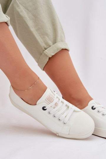 Casual schoenen van kunstleer Big Star TT274023 in witte kleur