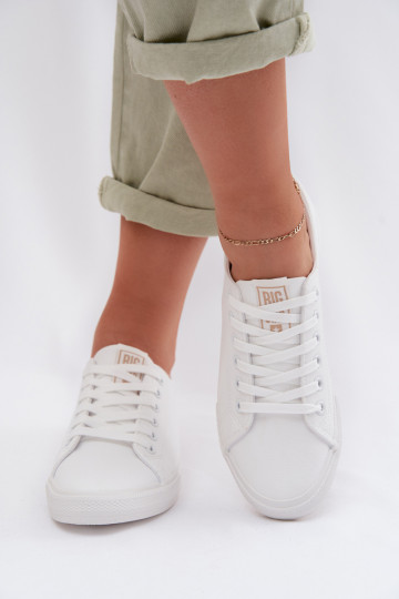 Casual schoenen van kunstleer Big Star TT274001 in witte kleur