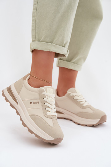 Sneakers model schoenen sportschoenen Dames Big Star TT274876 HI-POLY SYSTEM beige 2