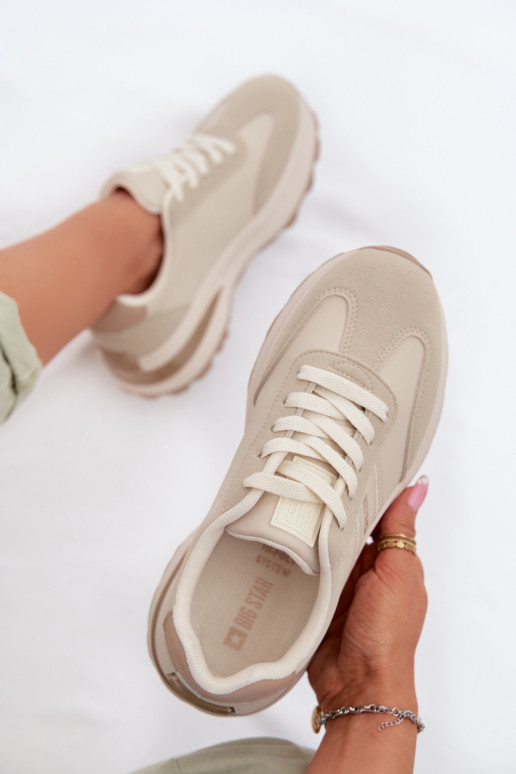 Sneakers model schoenen sportschoenen Dames Big Star TT274876 HI-POLY SYSTEM beige