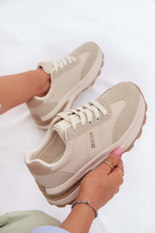 Sneakers model schoenen sportschoenen Dames Big Star TT274876 HI-POLY SYSTEM beige