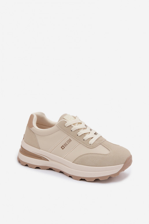 Sneakers model schoenen sportschoenen Dames Big Star TT274876 HI-POLY SYSTEM beige