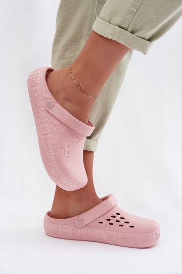 Lichte slippers klompen voor vrouwen Big Star TT274A080 in roze kleur