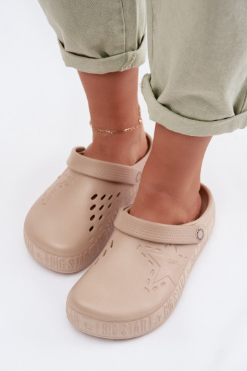 Slippers Klompen Dames LichtgeInicht pantoffels Big Star TT274A083 beige