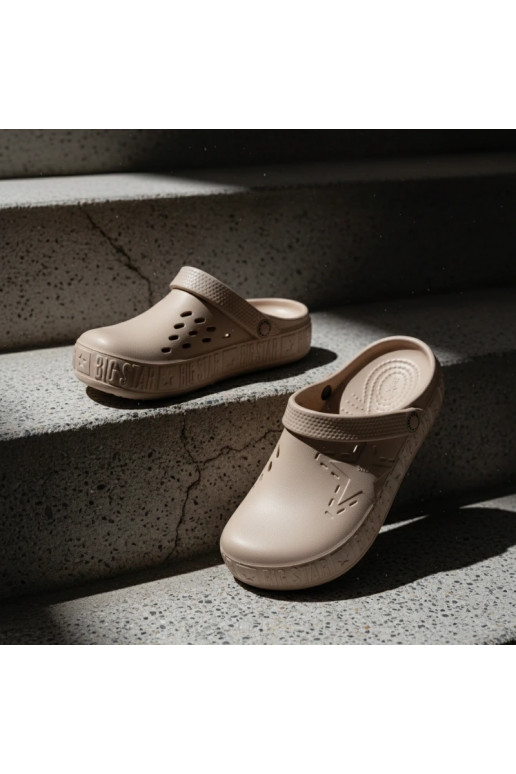 Slippers Klompen Dames LichtgeInicht pantoffels Big Star TT274A083 beige