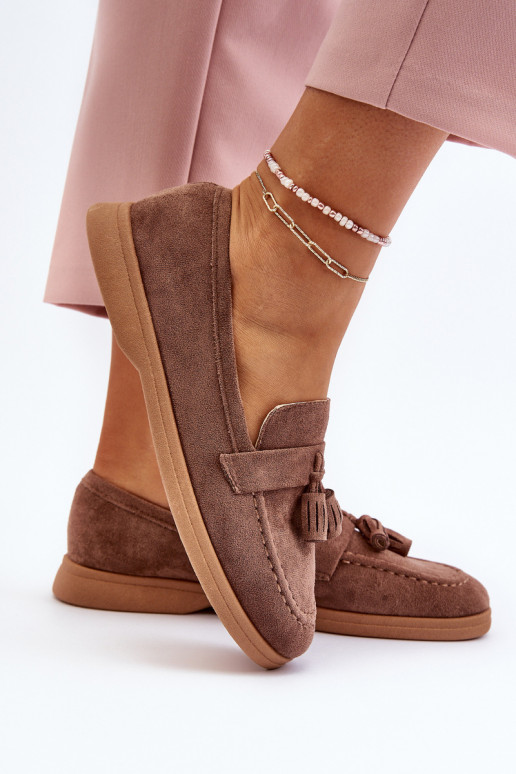 Elegante suède mocassins bruine kleur Dansitu