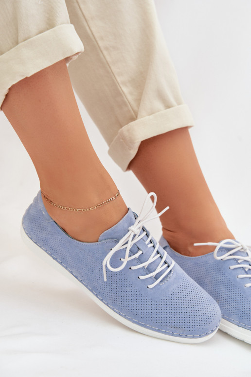 schoenen DamesOpturalnego van suèdeu S.Barski LR61-7080 blauIn