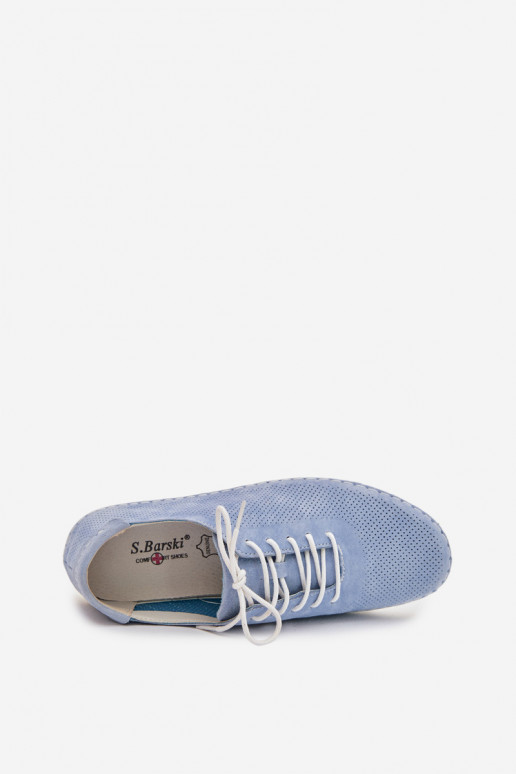 schoenen DamesOpturalnego van suèdeu S.Barski LR61-7080 blauIn