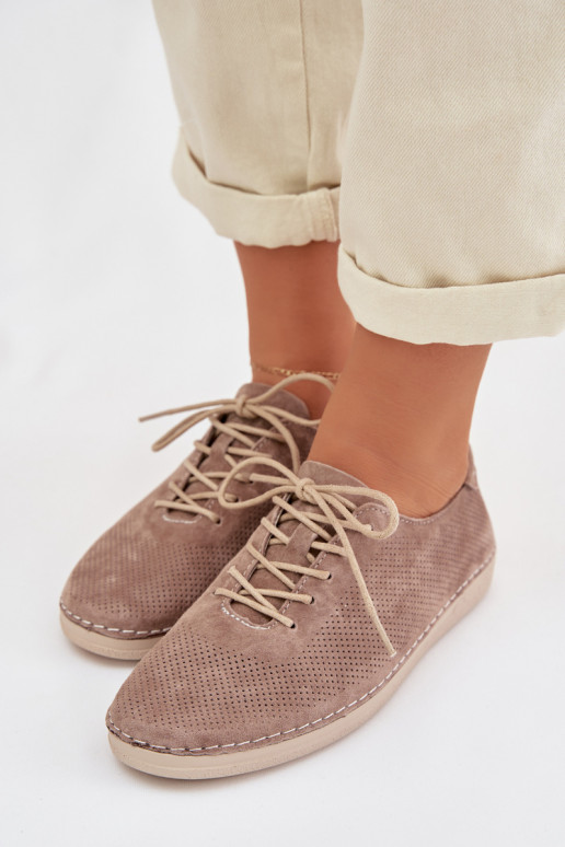 schoenen DamesOpturalnego van suèdeu S.Barski LR61-7080 beige