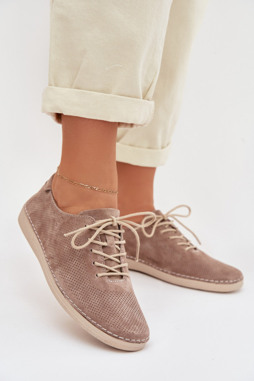 schoenen DamesOpturalnego van suèdeu S.Barski LR61-7080 beige