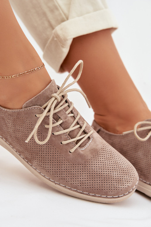 schoenen DamesOpturalnego van suèdeu S.Barski LR61-7080 beige